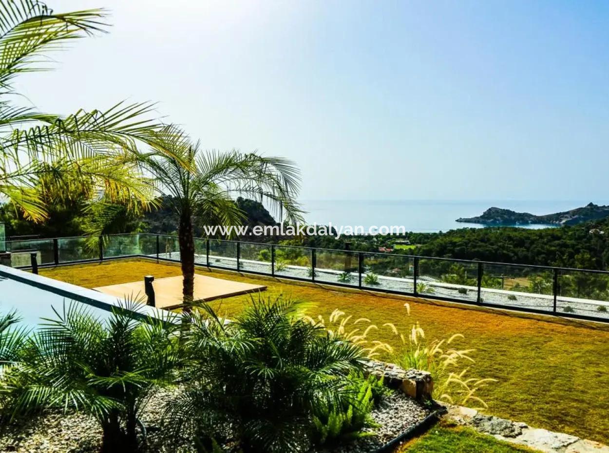 Sarıgerme'de Deniz Manzaralı Satılık Taş Villa